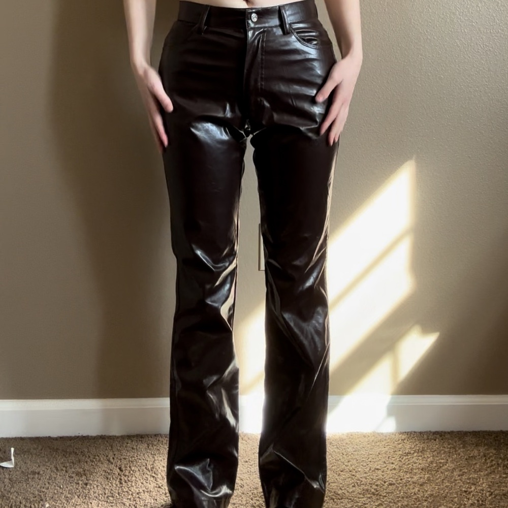 Brown Pleather Pants